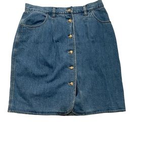 EDDIE BOWER. DENIM SKIRT     Size 14.  BL/RD04